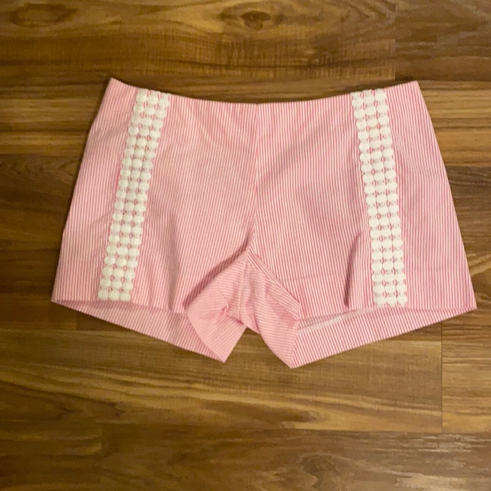 Lilly Pulitzer pink seersucker shorts